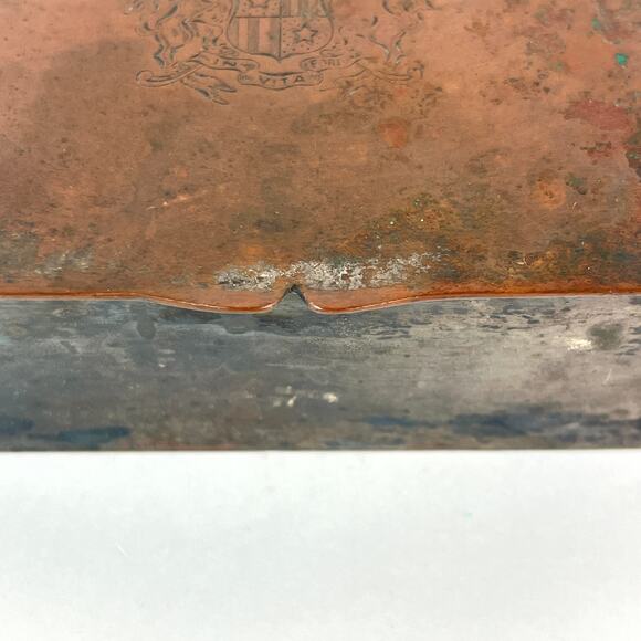 Hand Made Brass Cigarette Box With Hinged Lid - Picture 4 of 8